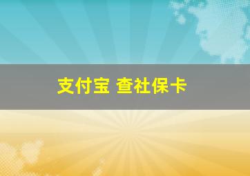 支付宝 查社保卡